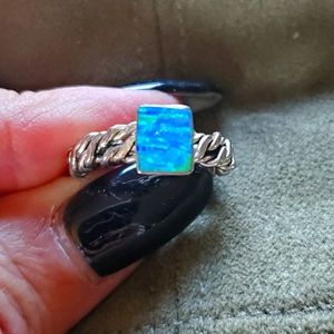 Mexican Fire Opal Ring, Sterling Silver